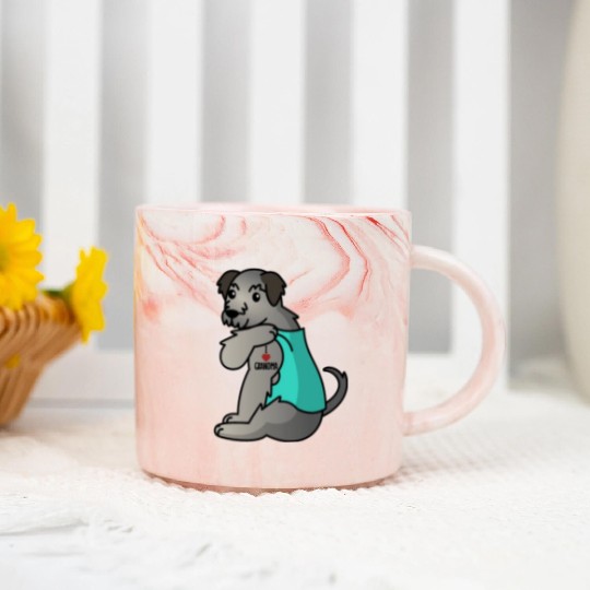 Irish Wolfhound I Love Grandma Marble Mugs
