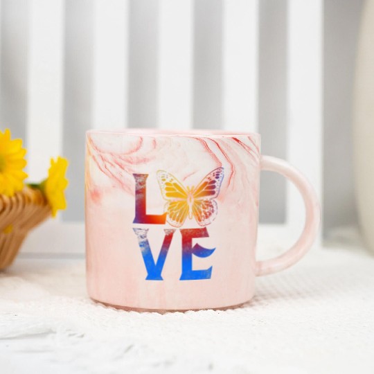 Love Butterflies Butterfly Ditressed Insect Lover Marble Mugs