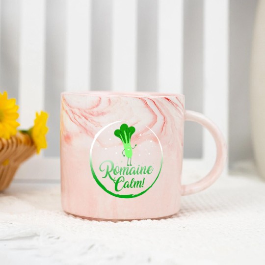 Lettuce Vegetable Marble Mugs, Romaine Calm Marble Mugs,