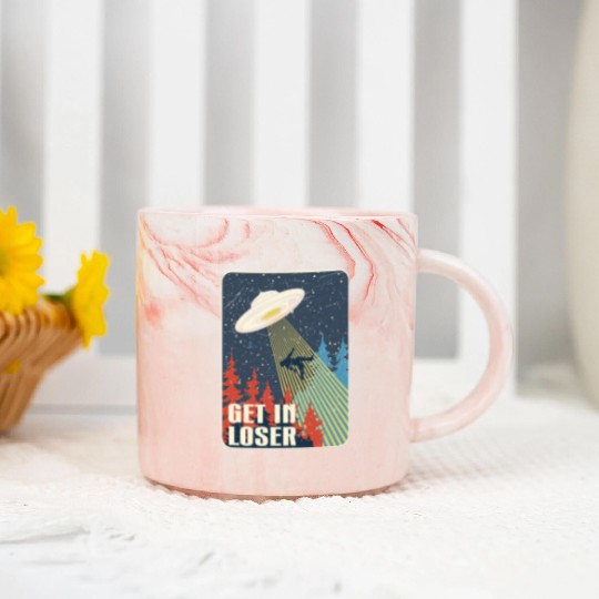 Get In Loser Marble Mugs