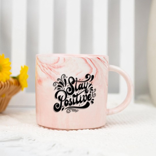 Stay Positive Marble Mugs