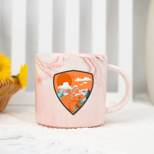 triceratops predators in mountains Marble Mugs