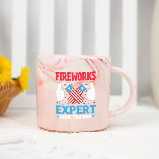 Fireworks Expert I Run You Run Funny 4th Of July Marble Mugs