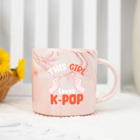 This Girl Loves K-Pop Marble Mugs