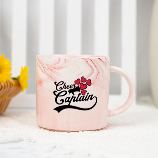 cheer captain megaphone team Marble Mugs