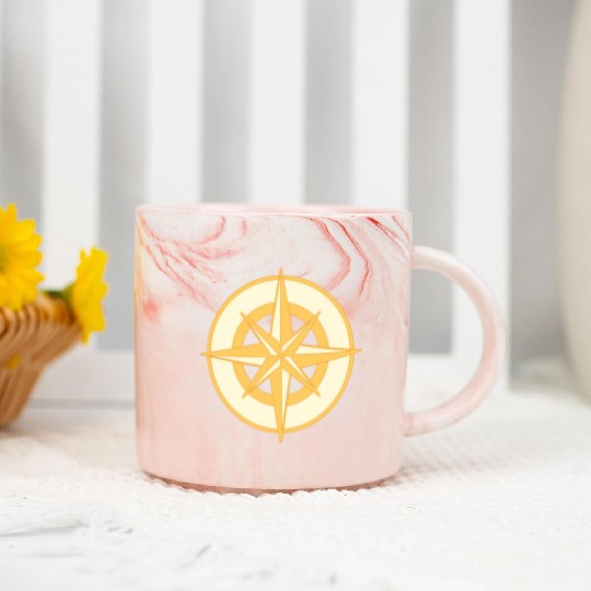 Nautical Compass star / rose, cardinal directions Marble Mugs
