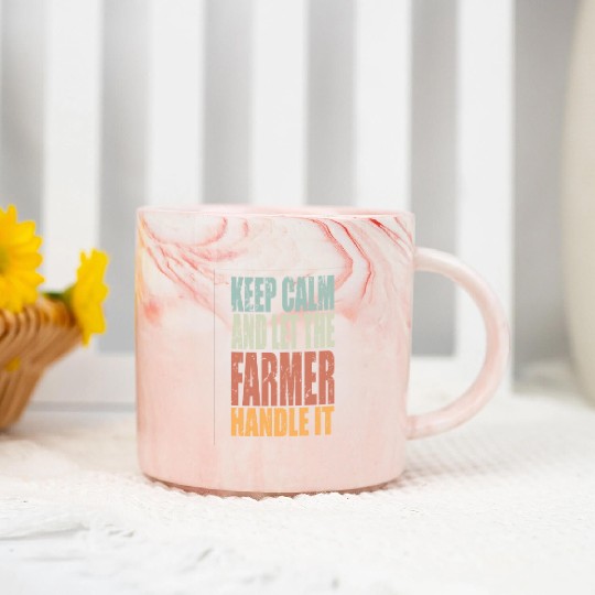 Keep Calm Farmer Spruch Farmer Gift Marble Mugs