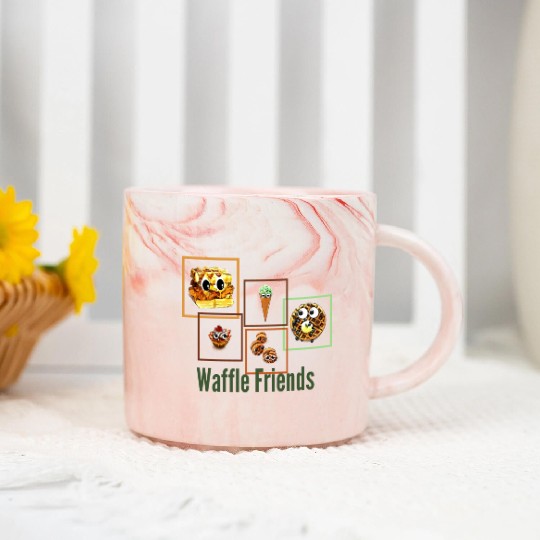 Waffle Friends Marble Mugs