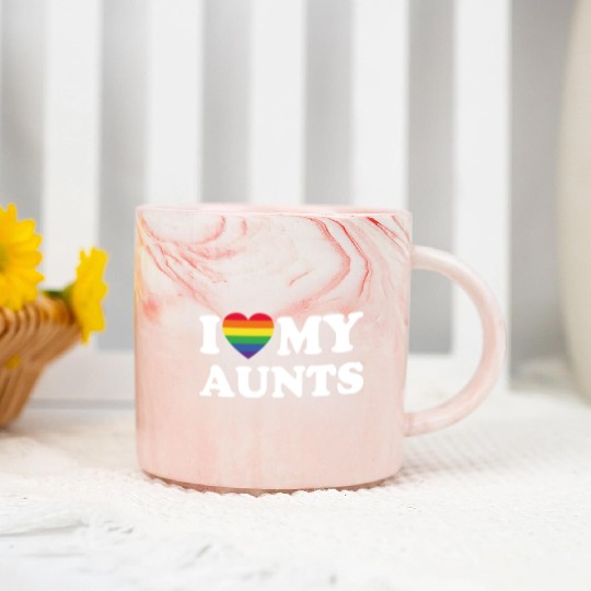 LGBTQ I Love My Aunts Aunties Lesbian Trans Marble Mugs