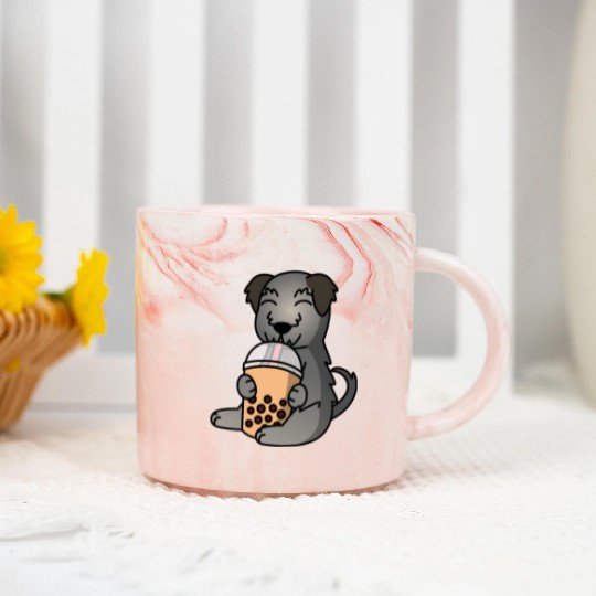 Boba Bubble Tea Irish Wolfhound Marble Mugs