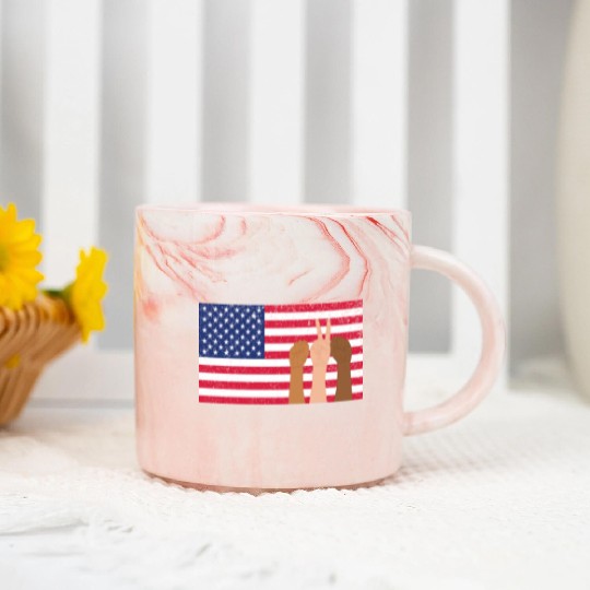 USA Marble Mugs Women Men Patriotic American Flag
