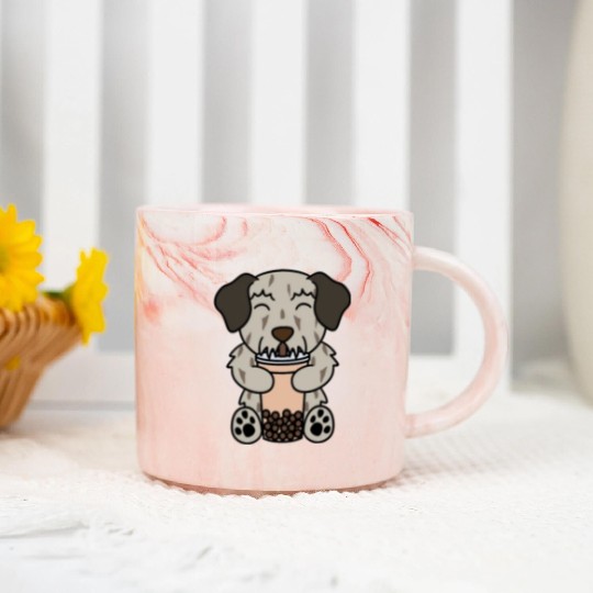 Boba Bubble Tea Irish Wolfhound Marble Mugs