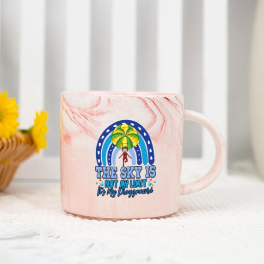 The Sky Is My Playground Skydive Funny Sarcasm Pun Marble Mugs