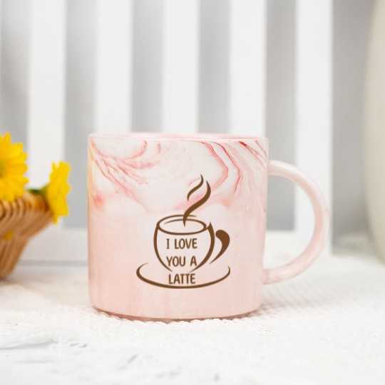 I Love you a latte, romantic funny meme Marble Mugs