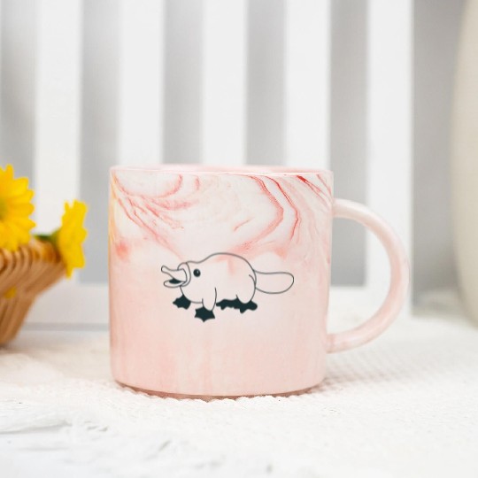 Cute little walking squat platypus Marble Mugs