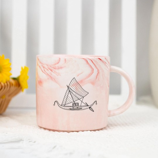 sailing canoe Marble Mugs