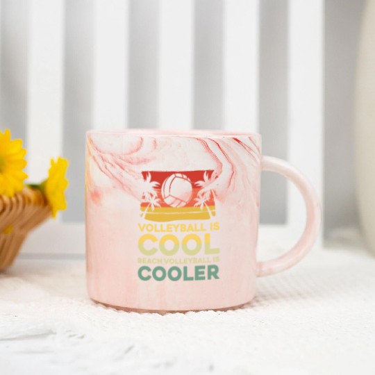 Volleyball is cool - Beach volleyball is cooler Marble Mugs