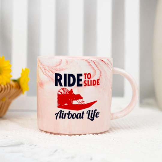 Airboat Fanboat Airboating Swamp boat Race Ride Marble Mugs