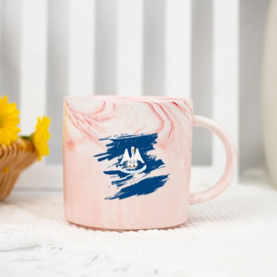 Louisiana Heartbeat Gift Marble Mugs
