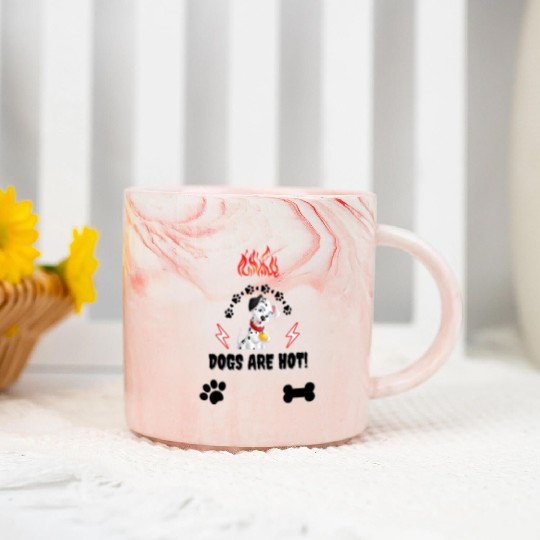 Cute dog lovers , dogs are hot ! Marble Mugs
