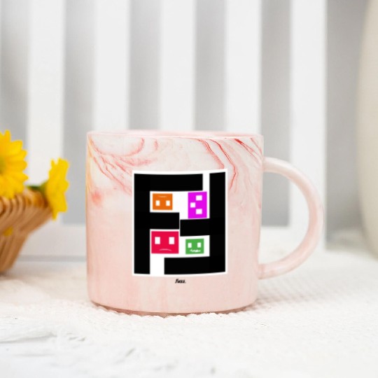 Geometric Cubes In Game - multi-sided cubes Marble Mugs