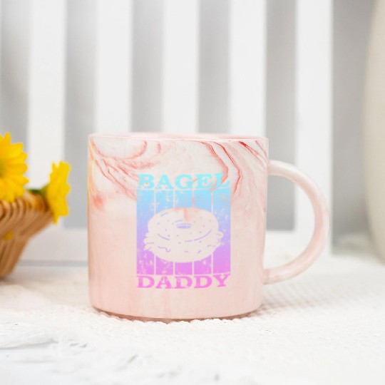 bagel dad 4 Marble Mugs