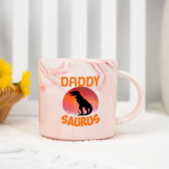 Daddysaurus Papasaurus Marble Mugs