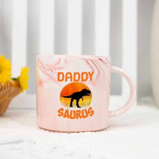 Daddysaurus Papasaurus Marble Mugs