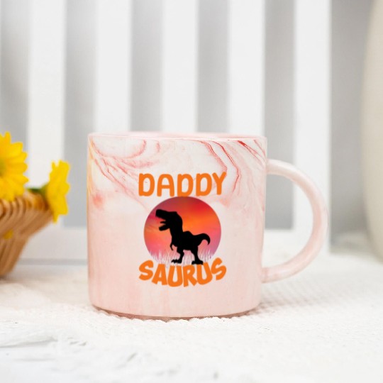 Daddysaurus Papasaurus Marble Mugs