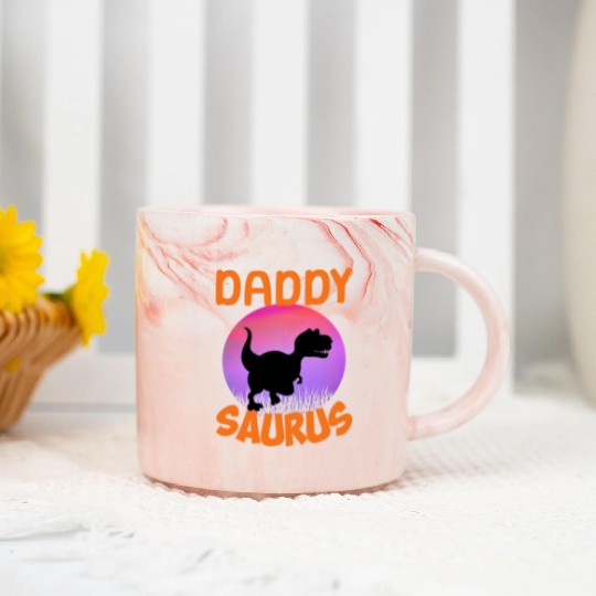 Daddysaurus Papasaurus Marble Mugs