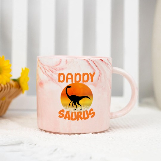 Daddysaurus Papasaurus Marble Mugs