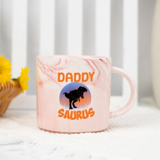 Daddysaurus Papasaurus Marble Mugs
