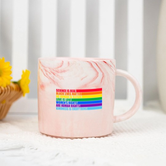 Science Is Real Black Lives Matter Love Is Love Marble Mugs