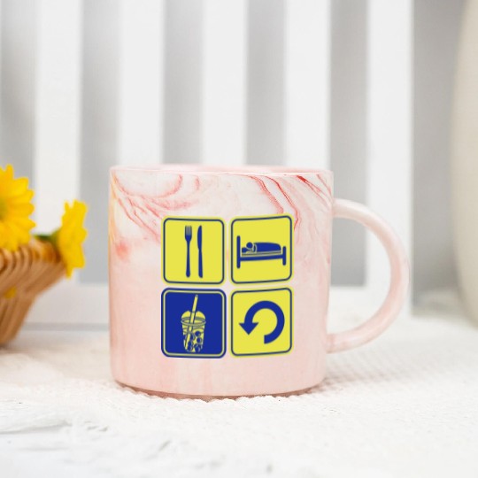 Repeat Boba Tea daily Marble Mugs