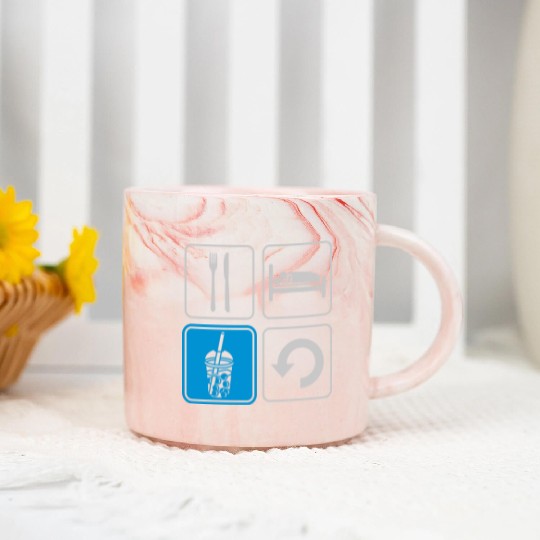 Boba Tea Repeat daily Marble Mugs