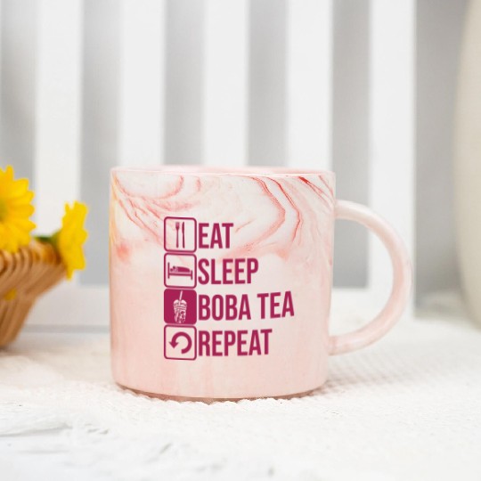 Daily Repeat Boba Tea Marble Mugs