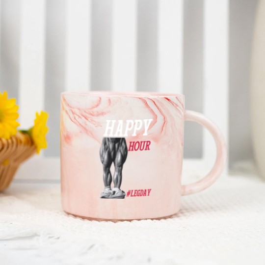 Happy Hour hashtag leg day - Legendary Tom Platz Marble Mugs