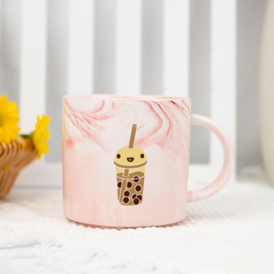 anime face bubble tea Marble Mugs