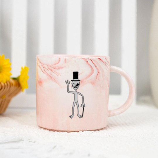 Sir alien waving friendly Marble Mugs