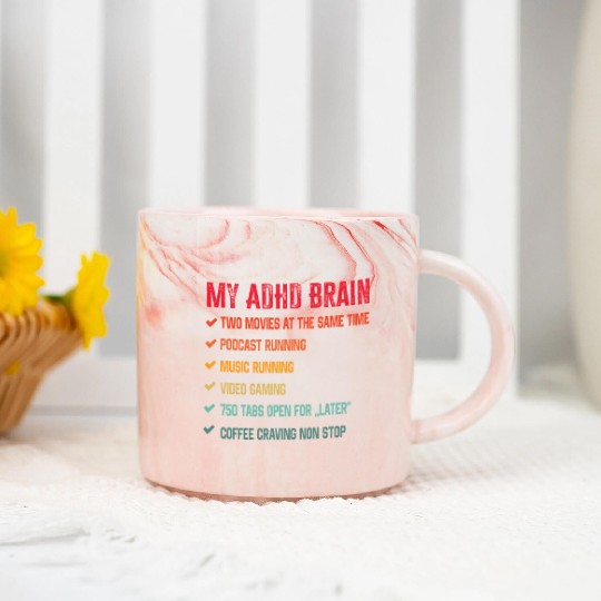 My Brain on ADHD And Autism Neurodiversity Marble Mugs