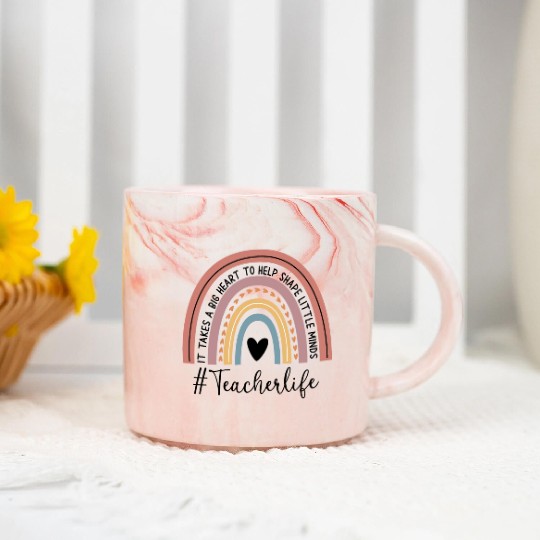 Teacher Life Rainbow Teacher Graphic Teacher Marble Mugs