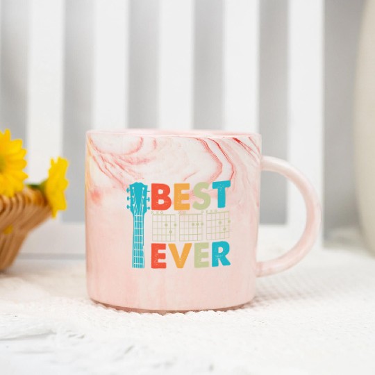 Best Dad Ever Funny Guitar Lover Vintage Father Marble Mugs