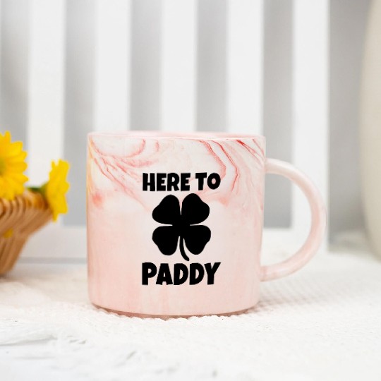 Here To Paddy Fun Irish Clover Party Marble Mugs