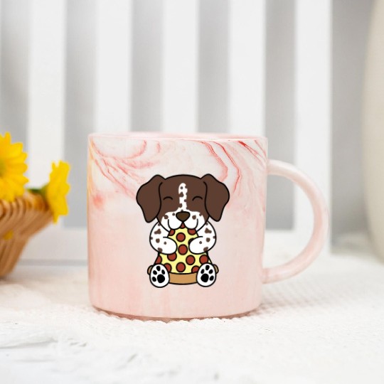 German Shorthaired Pointer Pizza Lover Marble Mugs