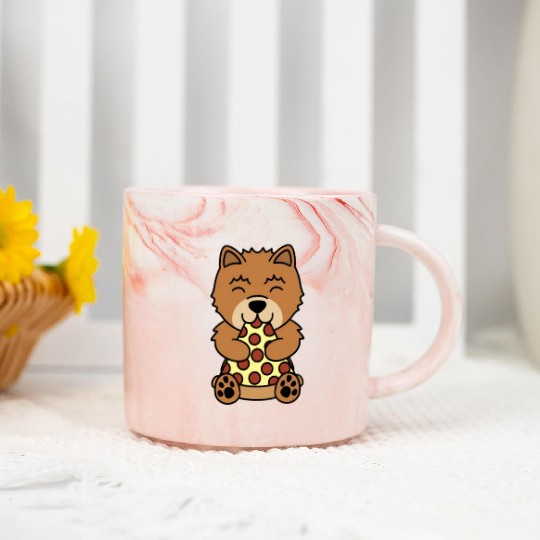 Chow Chow Pizza Lover Marble Mugs