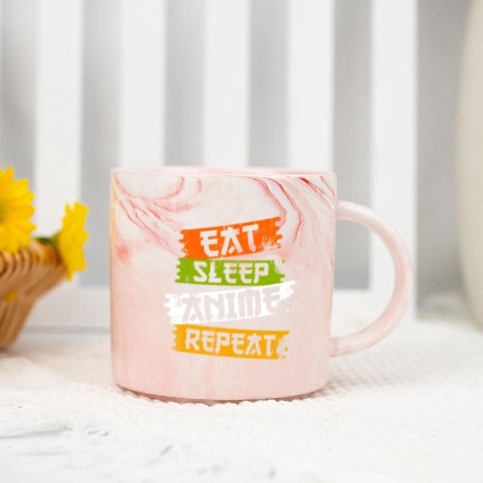 Eat Sleep Anime Repeat Japanese Manga Japan Lover Marble Mugs