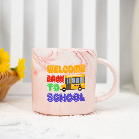 Welcome back to school bus Marble Mugs