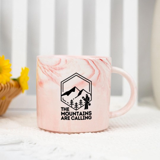 The Mountains Are Calling Snowboard Marble Mugs
