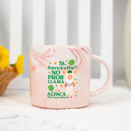 St. Patrick's Day? No Prob Llama Alpaca Green Beer Marble Mugs