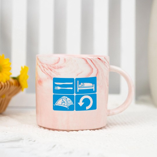 Daily Repeat Wilderness Camping Marble Mugs